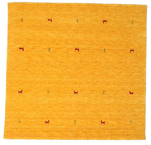 Gabbeh Loom Two Lines - Yellow Rug 200X200 Modern Square Orange/Beige (Wool, India)