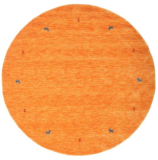 Gabbeh Loom Two Lines - Orange Rug Ø 200 Modern Round Orange (Wool, India)