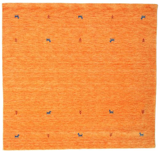 Gabbeh Loom Two Lines - Laranja Tapete 200X200 Moderno Quadrado Laranja (Lã, Índia)