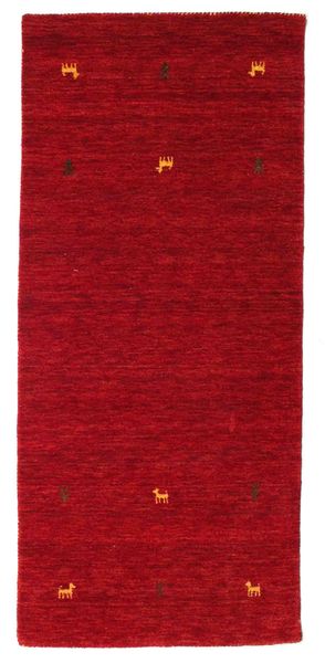 Gabbeh Loom Two Lines - Vermelho Tapete 80X200 Moderno Tapete Passadeira Vermelho/Vermelho Escuro (Lã, Índia)