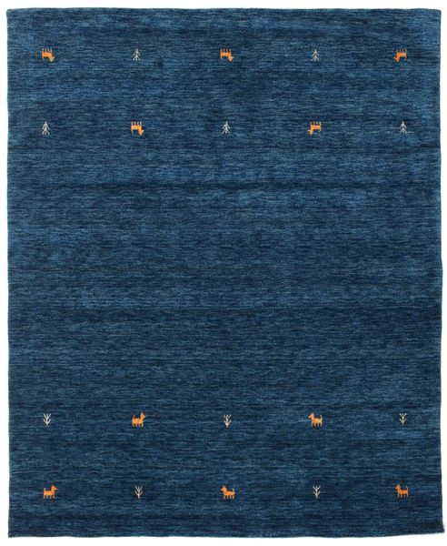 Gabbeh Loom Two Lines - Dark Blue Rug 190X240 Modern Dark Blue (Wool, India)