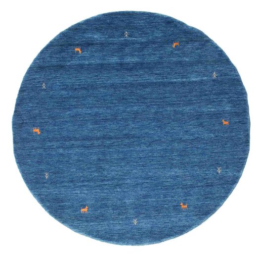 Gabbeh Loom Two Lines - Blue Rug Ø 200 Modern Round Dark Blue/Blue (Wool, India)