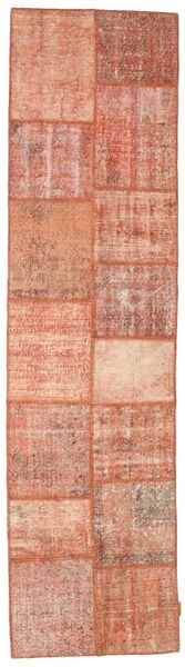 Лоскутные Ковер 79X302 Современный Ковры Ручной Работы Светло-Коричневый/Светло-Розовый (Шерсть, Турция)