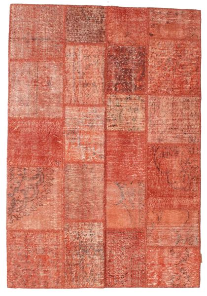 Patchwork Rug 140X202 Authentic
 Modern Handknotted Light Brown/Light Pink/Rust Red (Wool, Turkey)