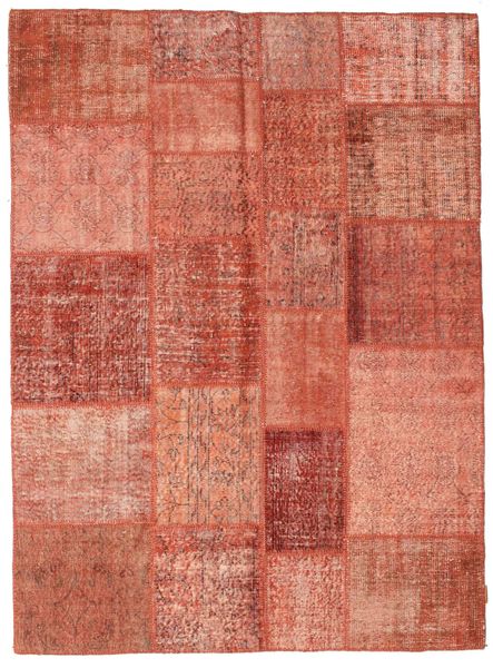 Patchwork Tapis 170X231 Moderne Fait Main Marron Clair/Rose Clair/Marron (Laine, Turquie)