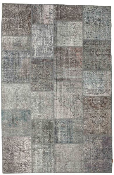 Patchwork Dywan 197X303 Nowoczesny Tkany Ręcznie Ciemnoszary/Jasnoszary (Wełna, Turcja)