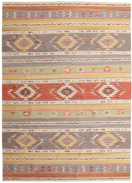 Kilim Nimrud Tapis 240X340 Moderne Tissé À La Main Marron Clair/Gris Clair (Laine, Inde)
