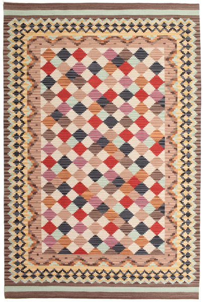 Kelim Caspian Teppich
 190X290 Echter Moderner Handgewebter Hellbraun/Braun (Wolle, Indien)