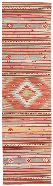 Kilim Mersin Tappeto 80X300 Moderno Tessuto A Mano Alfombra Pasillo Ruggine/Rosso/Marrone Chiaro (Lana, India)