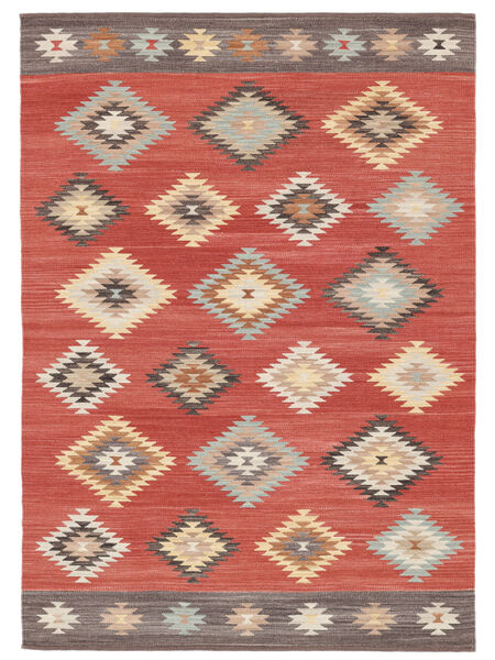 Kilim Denizli Tapete 160X230 Moderno Tecidos À Mão Laranja/Castanho Claro (Lã, Índia)