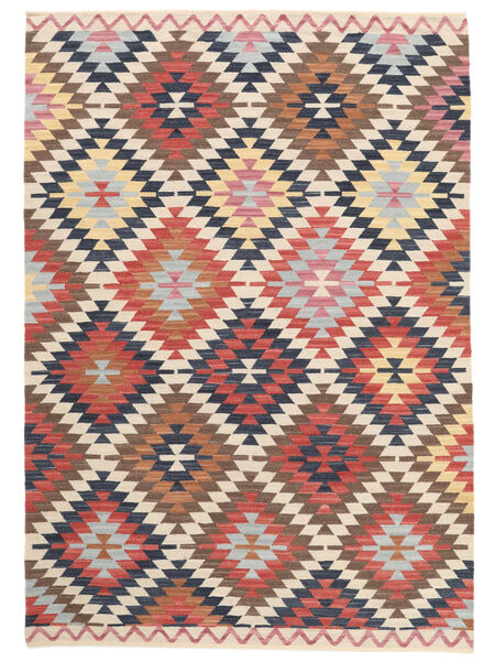 Kilim Usak Tapete 160X230 Moderno Tecidos À Mão Cinza Escuro/Castanho Alaranjado (Lã, Índia)