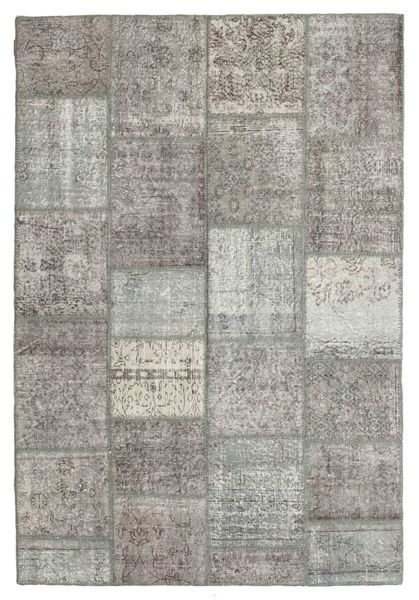 Лоскутные Ковер 158X231 Современный Ковры Ручной Работы Светло-Серый/Темно-Серый (Шерсть, Турция)