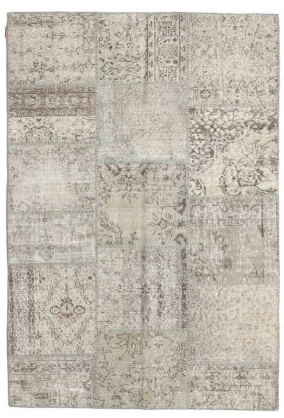 Лоскутные Ковер 158X230 Современный Ковры Ручной Работы Светло-Серый (Шерсть, Турция)