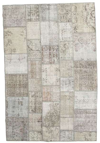 Patchwork 러그 202X302 정품
 모던 수제 라이트 그레이/라이트 브라운/다크 베이지 (울, 터키)