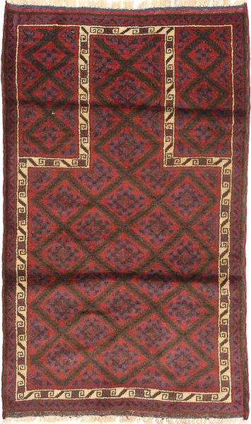 Beluch Tæppe 83X140 Ægte Orientalsk Håndknyttet Mørkerød/Mørkebrun (Uld, Afghanistan)
