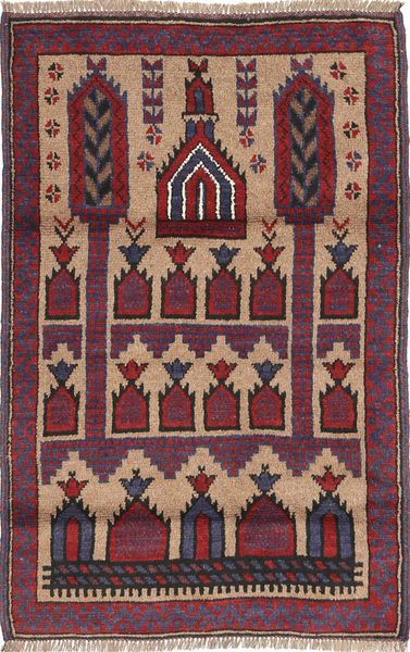 Beludż Dywan 83X135 Orientalny Tkany Ręcznie Ciemnoczerwony/Ciemnoszary (Wełna, Afganistan)