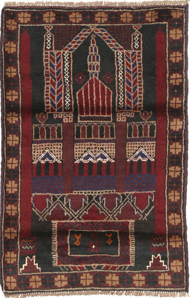 Белуч Ковер 83X135 Ковры Ручной Работы Темно-Коричневый/Темно-Красный (Шерсть, Афганистан)