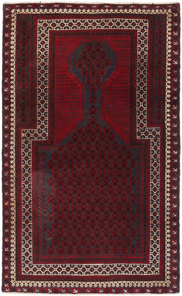 Baloutche Tapis 86X144 D'orient Fait Main Rouge Foncé/Marron Clair (Laine, Afghanistan)