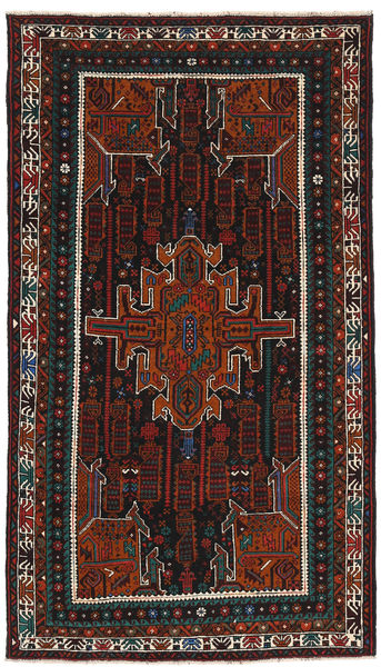 Beluch Tæppe 108X195 Ægte Orientalsk Håndknyttet Mørkebrun/Mørkerød (Uld, Afghanistan)