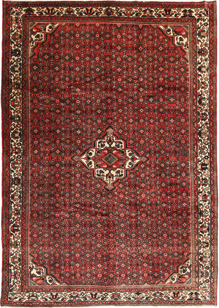 Hosseinabad Tapete 253X358 Oriental Feito A Mão Vermelho Escuro/Castanho Escuro Grande (Lã, Pérsia/Irão)