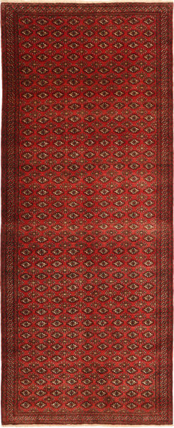 Turcomano Tapete 157X391 Oriental Feito A Mão Tapete Passadeira Vermelho Escuro/Castanho Escuro/Castanho Alaranjado (Lã, Pérsia/Irão)