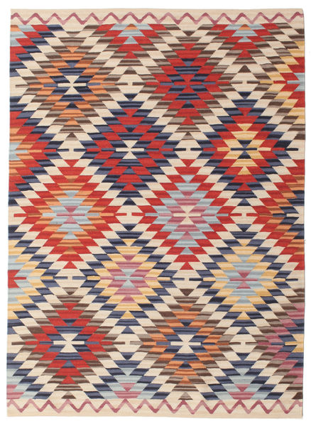 Kilim Oushak Rug 140X200 Authentic
 Modern Handwoven Rust Red/Beige (Wool, India)