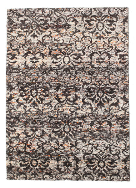 Reina Dywan 140X200 Nowoczesny Tkany Ręcznie Jasnoszary/Ciemnobrązowy (Jedwab, Indie)