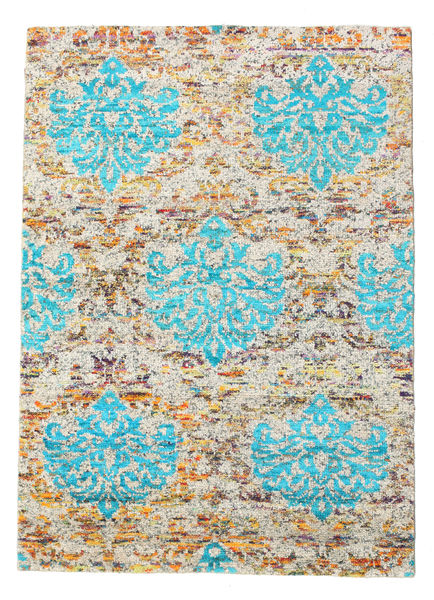 Kandula Tapete 140X200 Moderno Feito A Mão Bege/Cinzento Claro (Seda, Índia)