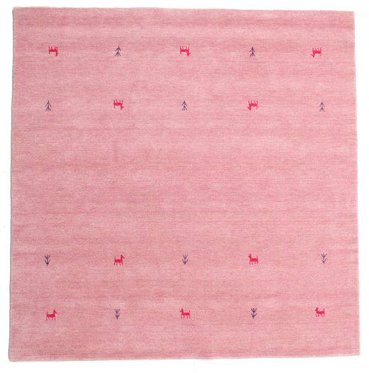 Gabbeh Loom Two Lines - Pink Rug 200X200 Modern Square Light Pink/Pink (Wool, India)
