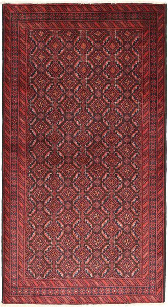 Beluch Matta 103X190 Äkta Orientalisk Handknuten Mörkröd/Brun (Ull, Persien/Iran)