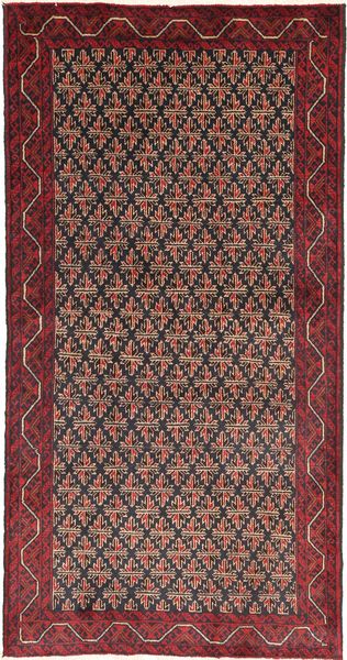 Beluch Koberec 100X190 Orientální Ručně Tkaný Tmavě Červená/Hnědá (Vlna, Persie/Írán)