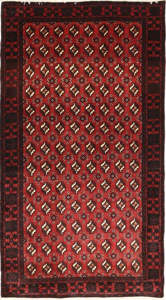 Baloutche Tapis 113X210 D'orient Fait Main Rouge Foncé/Marron Foncé (Laine, Perse/Iran)