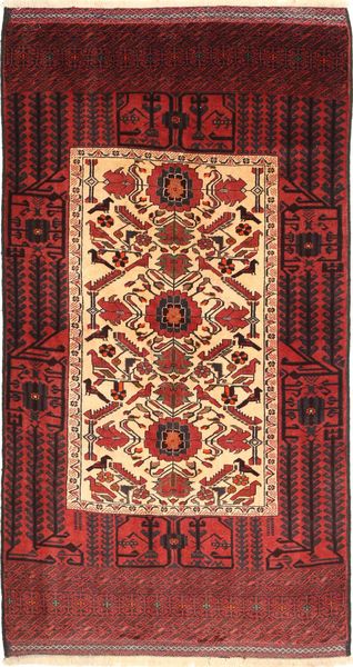 Baluch 러그 113X215 정품
 오리엔탈 수제 다크 레드 (울, 페르시아/이란)