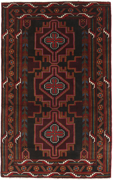 Beluch Matta 115X192 Äkta Orientalisk Handknuten Mörkbrun/Mörkröd (Ull, Afghanistan)