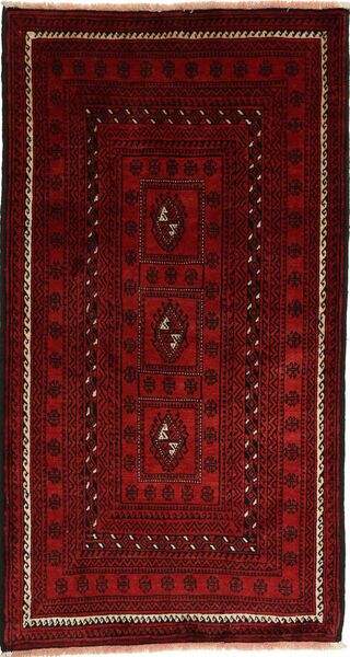 Beluch Matta 107X200 Äkta Orientalisk Handknuten Mörkröd/Mörkbrun (Ull, Persien/Iran)