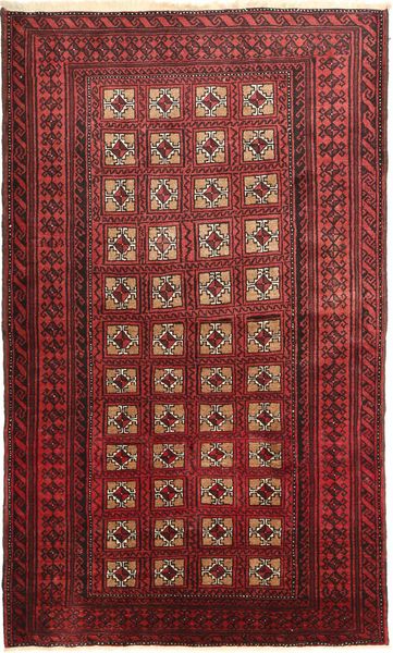 Beluch Covor 110X190 Orientale Lucrat Manual Roșu-Închis/Maro (Lână, Persia/Iran)