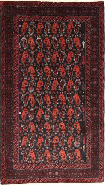Belutsch Teppich
 110X195 Echter Orientalischer Handgeknüpfter Dunkelbraun/Dunkelrot (Wolle, Persien/Iran)