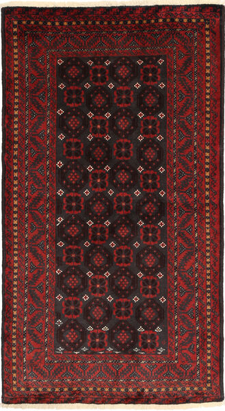 Beluch Tapijt 100X183 Echt Oosters Handgeknoopt Zwart/Donkerrood (Wol, Perzië/Iran)