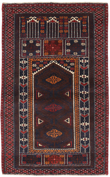 Белуч Ковер 90X143 Ковры Ручной Работы Темно-Коричневый/Темно-Красный (Шерсть, Афганистан)