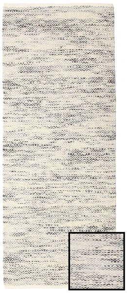Hugo - Черный/Серый Ковер 80X250 Современный Сотканный Вручную Светло-Серый/Бежевый ( Индия)