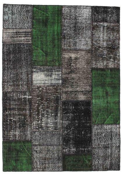 Лоскутные Ковер 160X229 Современный Ковры Ручной Работы Черный/Темно-Серый (Шерсть, Турция)