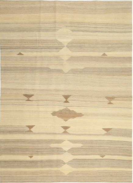 Kilim Modern Rug 212X296 Authentic
 Modern Handwoven Beige/Dark Beige (Wool, Persia/Iran)