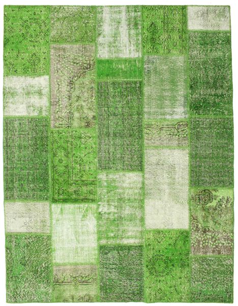 Patchwork Alfombra 202X257 Moderna Hecha A Mano Verde Claro/Verde Oliva (Lana, Turquía)