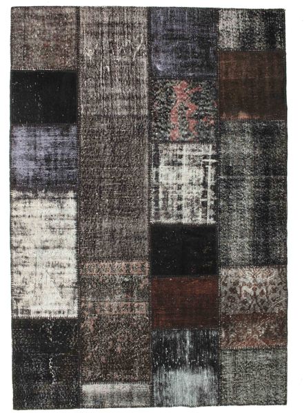 Patchwork Sag 156X230 Autentični
 Moderni Ručno Uzlan Tamnosiva/Crna (Vuna, Turska)