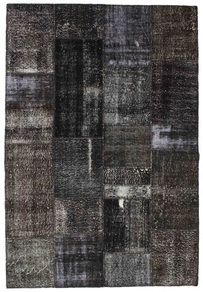 Лоскутные Ковер 161X236 Современный Ковры Ручной Работы Темно-Серый/Черный (Шерсть, Турция)