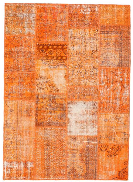 Patchwork Sag 162X226 Autentični
 Moderni Ručno Uzlan Narančasta/Svjetlosmeđa (Vuna, Turska)