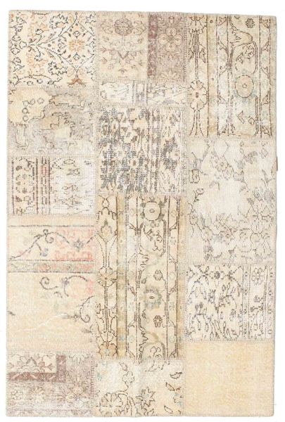 Patchwork Tappeto 121X181 Moderno Fatto A Mano Beige/Marrone Chiaro (Lana, Turchia)