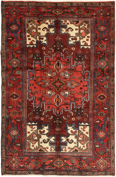 Hamadan Alfombra 125X194 Oriental Hecha A Mano Rojo Oscuro/Marrón Oscuro (Lana, Persia/Irán)