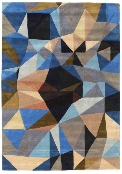 Volcano Rug Rug 160X230 Modern Dark Brown/Blue (Wool, India)