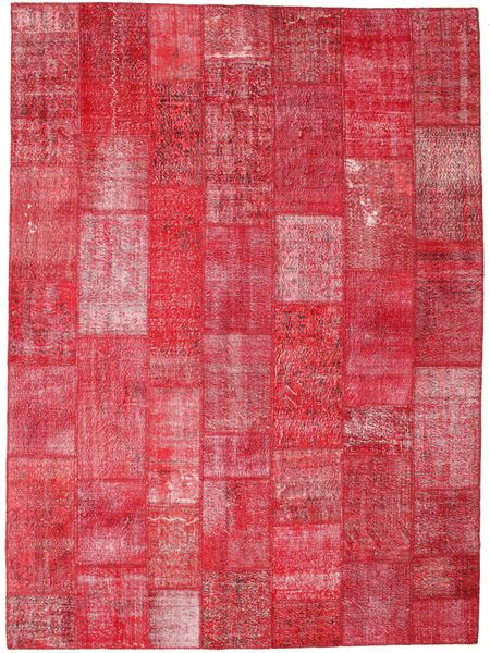 Patchwork Rug 275X374 Authentic
 Modern Handknotted Rust Red/Crimson Red/Pink Large (Wool, Turkey)